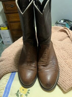 Larry Mahan Brown Leather Western Cowboy Boots